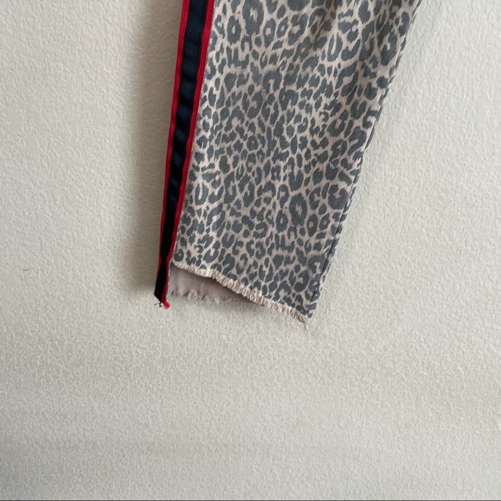Pam & Gela Uniform Side Stripe Step Pants in Leopard - Picture 3 of 8